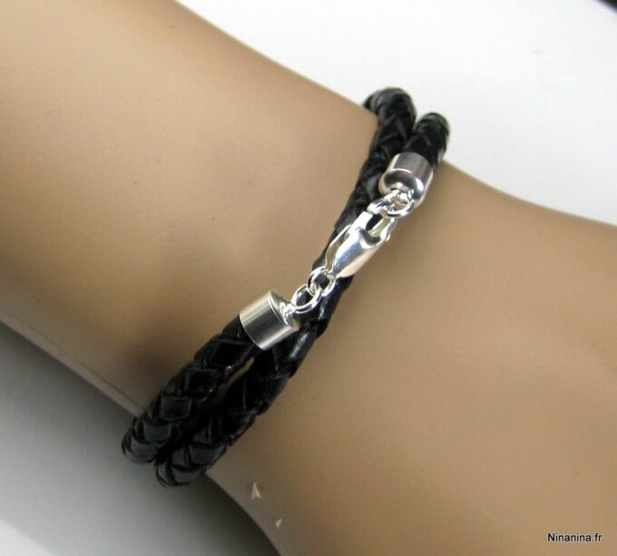 N3176terj_bracelet_cuir_tresse_et_argent_massif