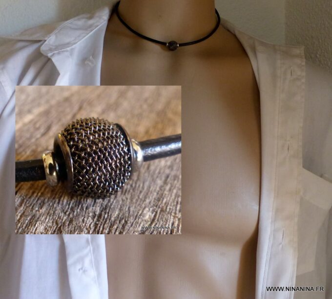 N3177c_Collier_homme_cordon_cuir_perle_resille_noire_fermoir_acier_inoxydable_NINANINA