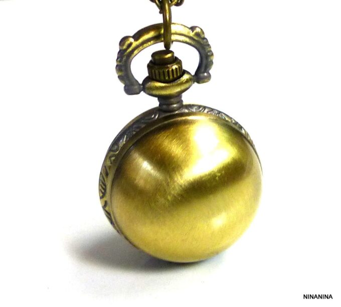 N3189terq_collier_long_sautoir_montre_gousset_boule_bronze
