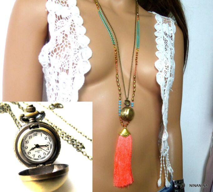 N3189terr_collier_long_sautoir_montre_gousset_boule_bronze-1