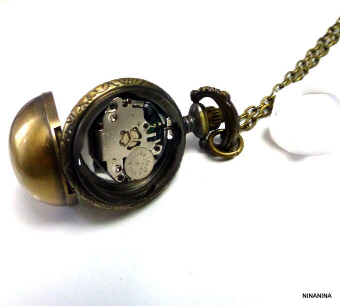 N3189tery_collier_long_sautoir_montre_gousset_boule_bronze-1