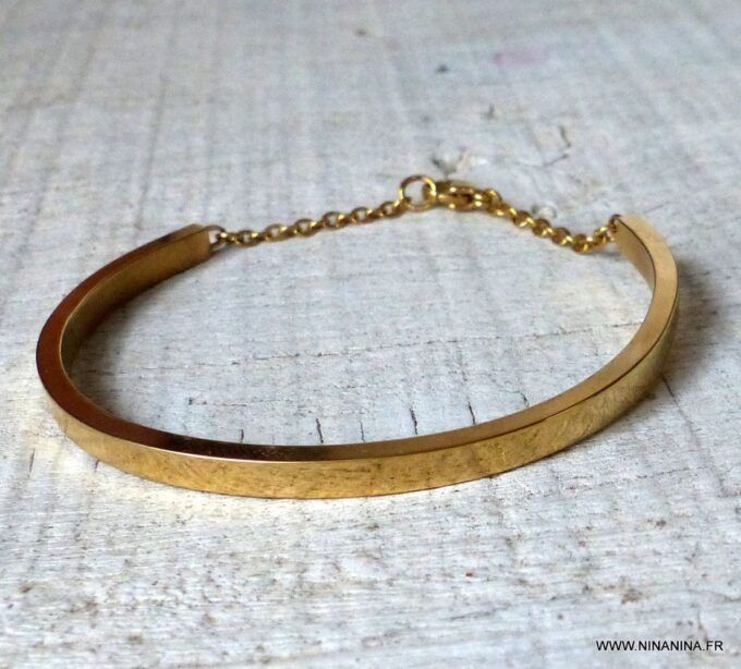 N3214a_Bracelet_jonc_Plaque_Or_femme_acier_inoxydable_dore_-_Bijoux_Bracelets_en_ligne_Ninanina