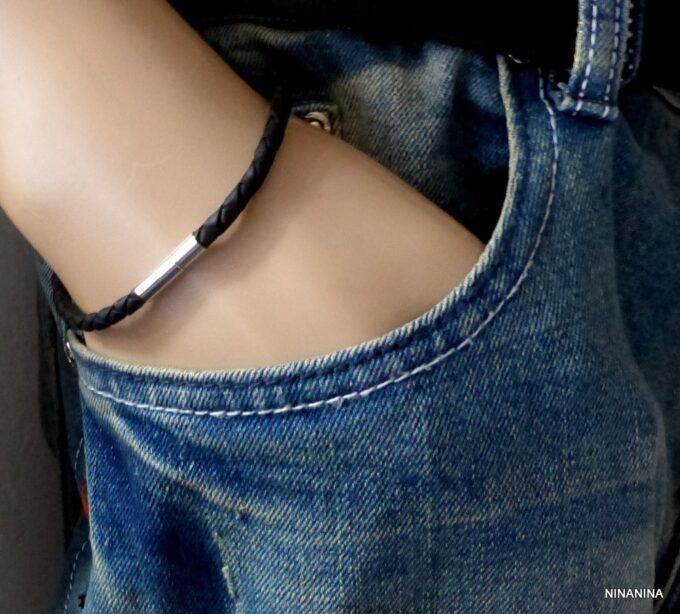 N3225ter_Bracelet_homme_cuir_tresse_et_fermoir_acier_inoxydable