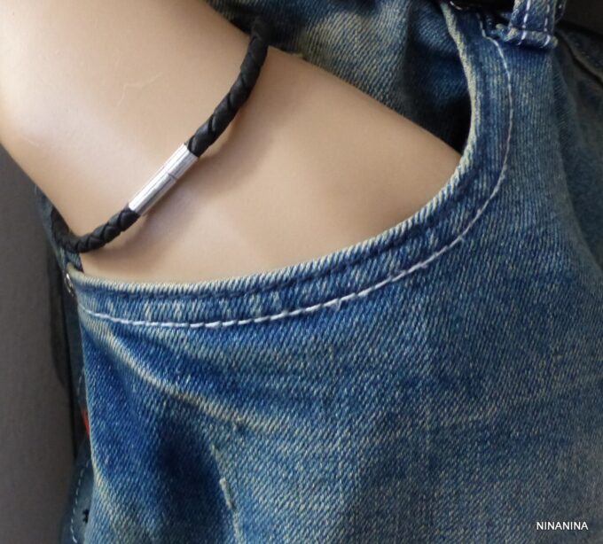 N3225tera_Bracelet_homme_cuir_tresse_et_fermoir_acier_inoxydable