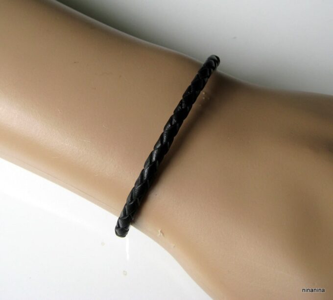 N3225tere_bracelet_cuir_tresse_acier_inoxydable