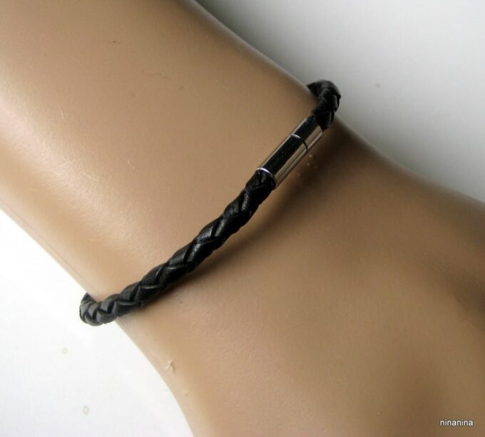 N3225terf_bracelet_cuir_tresse_acier_inoxydable