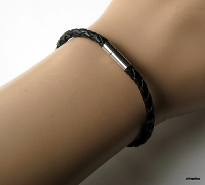 N3225terg_bracelet_cuir_tresse_acier_inoxydable