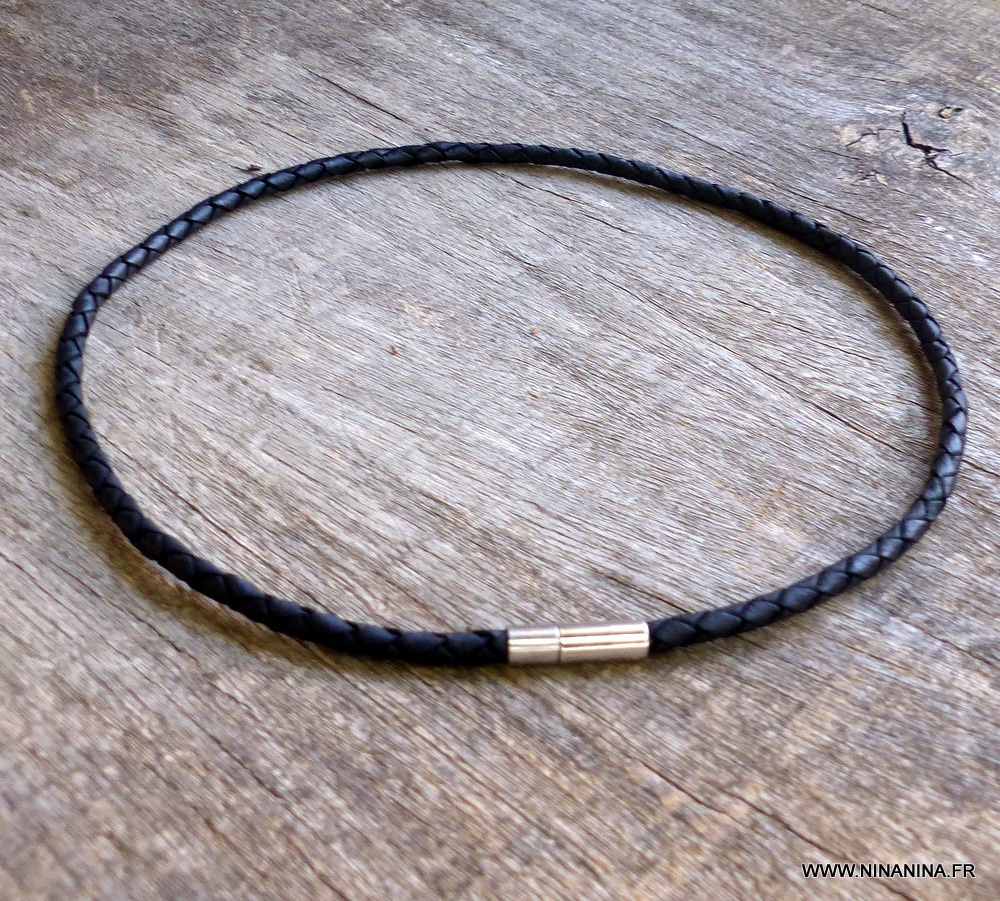 Collier homme cuir tressé clearance