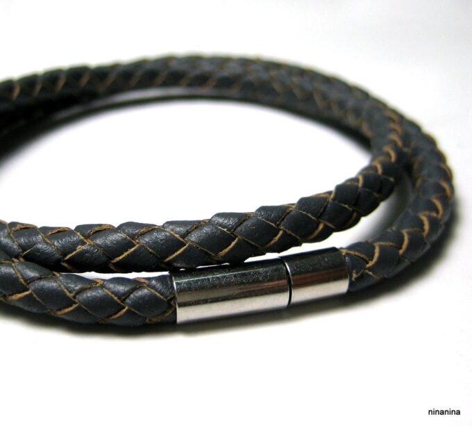 N3227ter_bracelet_2_tours_cuir_tresse_et_acier_inoxydable