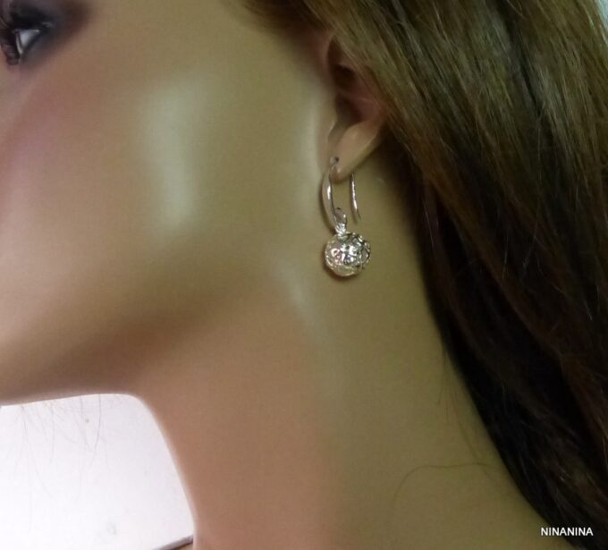 N3230terh_Boucles_doreilles_femme_boules_plaque_argent
