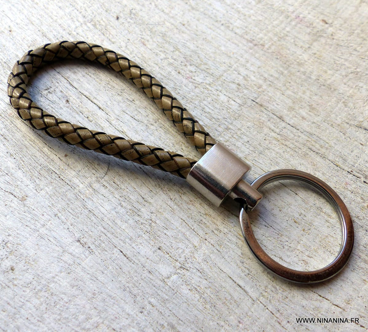 Porte clé homme cordon cuir tressé – Image 5