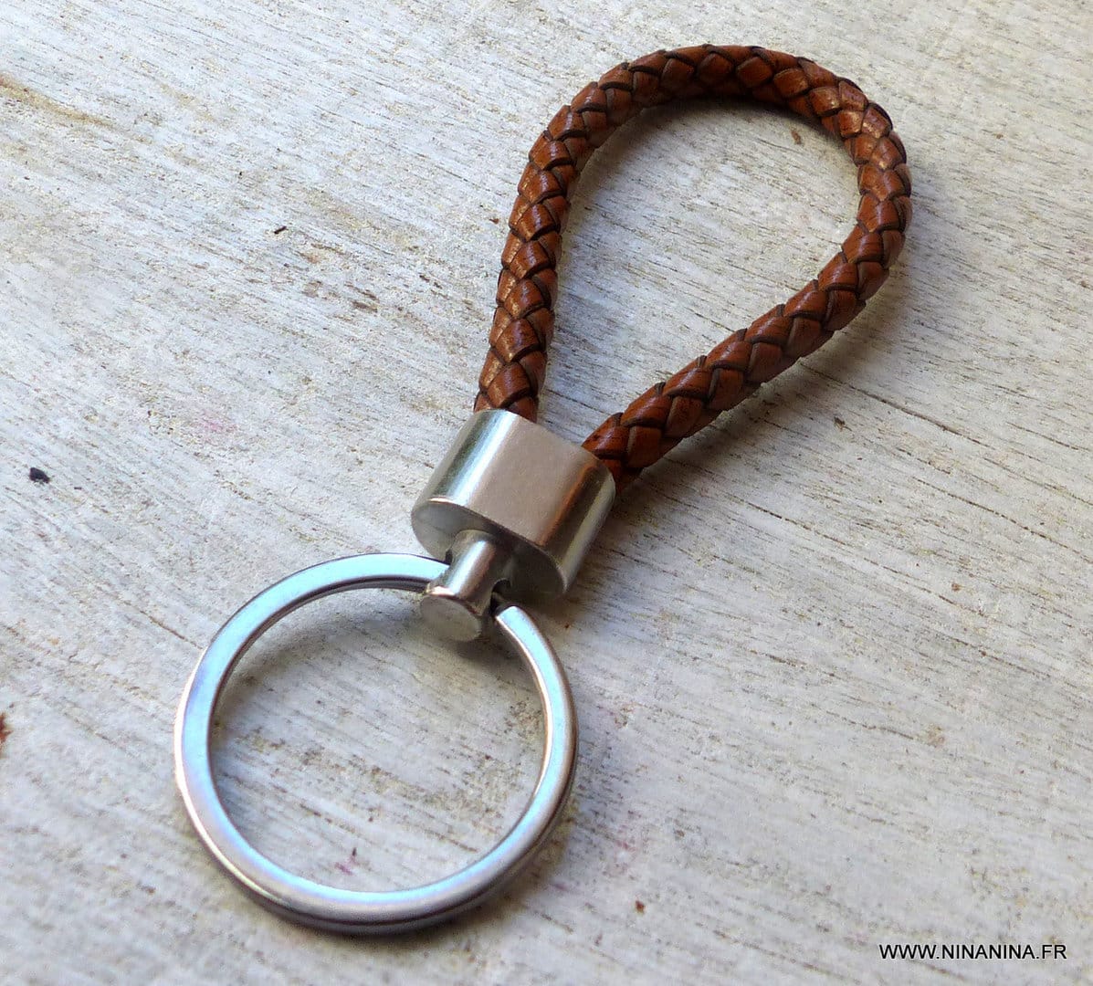 Porte clé homme cordon cuir tressé – Image 6
