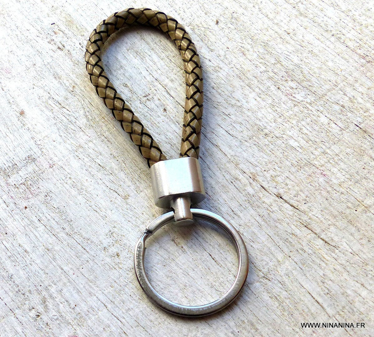 Porte clé homme cordon cuir tressé – Image 7