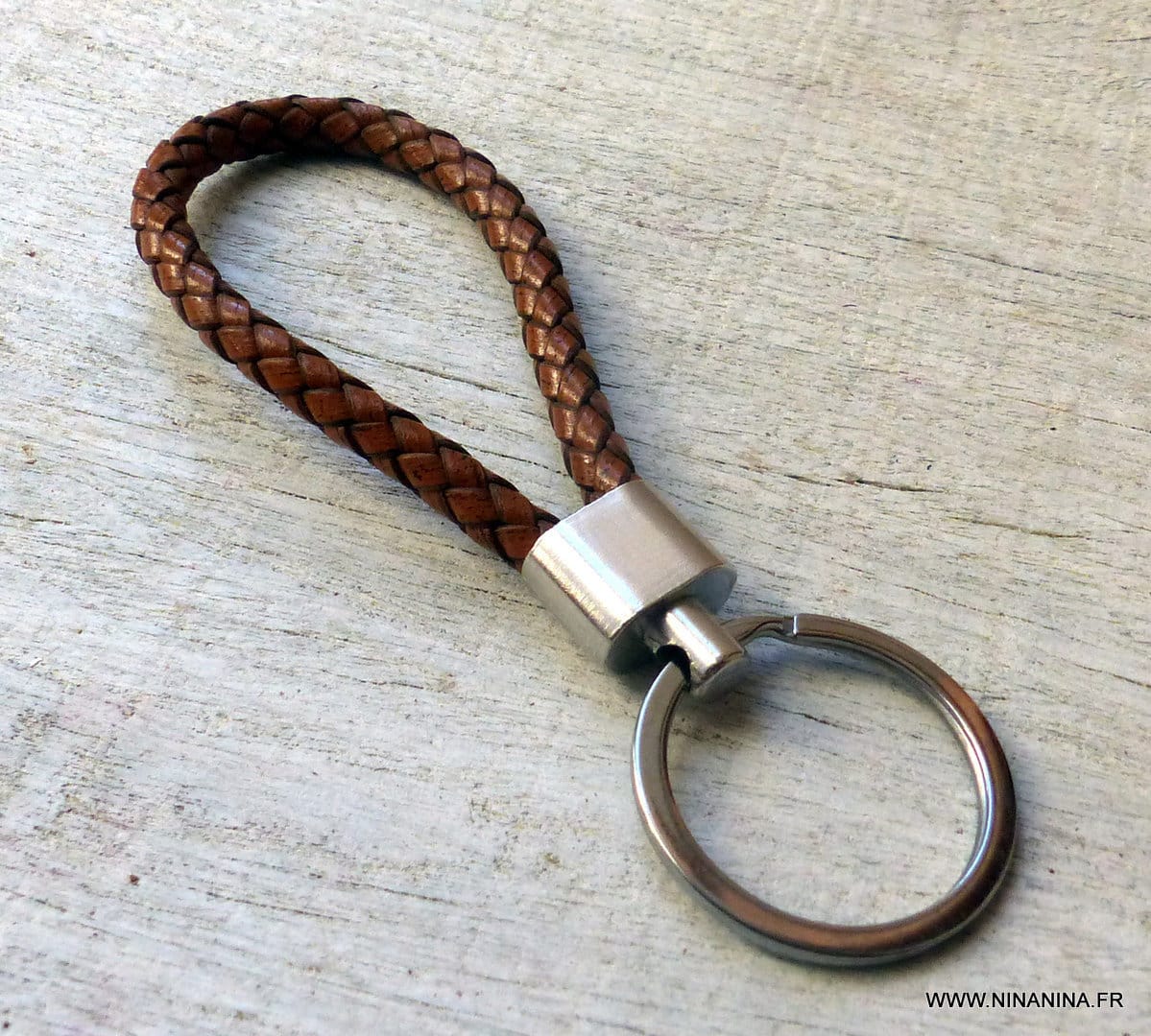 Porte clé homme cordon cuir tressé – Image 8