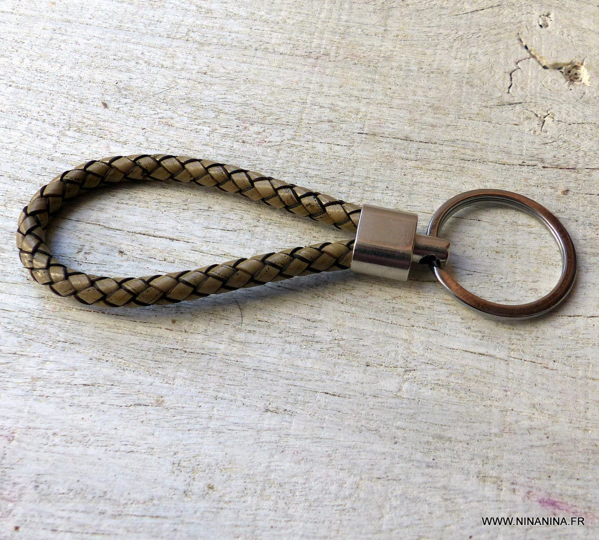 Porte clé homme cordon cuir tressé – Image 10