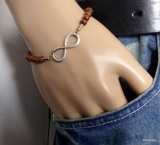 N3246terg_Bracelet_homme_infini_perles_rondes_bois