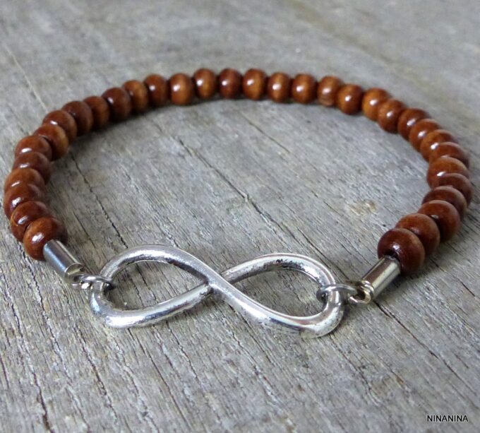 N3246teri_Bracelet_homme_infini_perles_rondes_bois
