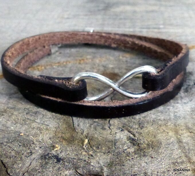 N3248terb_Bracelet_infini_2_tours_cuir_et_acier_inoxydable