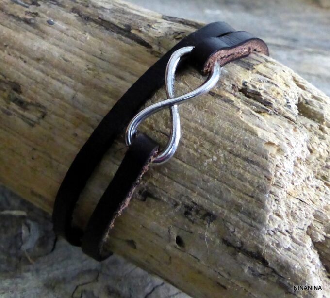 N3248terc_Bracelet_infini_2_tours_cuir_et_acier_inoxydable