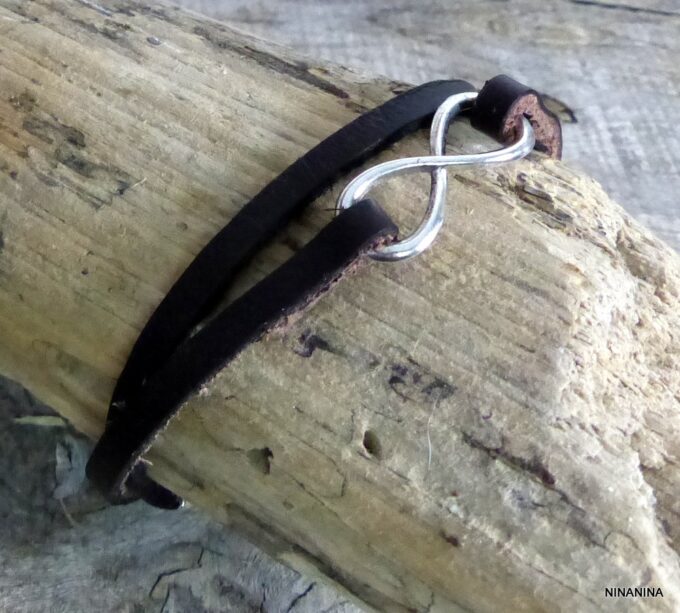 N3248terg_Bracelet_infini_2_tours_cuir_et_acier_inoxydable