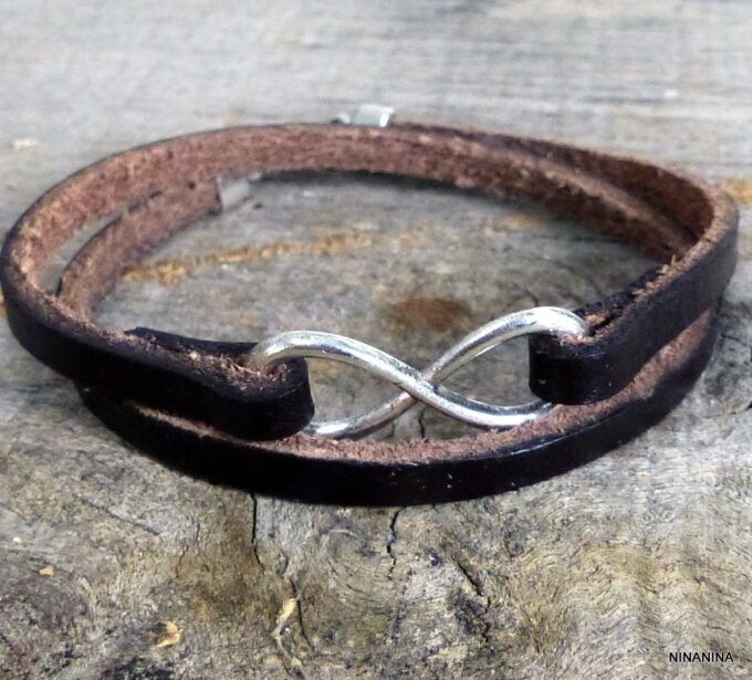 N3248terh_Bracelet_infini_2_tours_cuir_et_acier_inoxydable