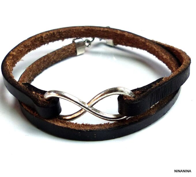 N3248teri_Bracelet_infini_2_tours_cuir_et_acier_inoxydable