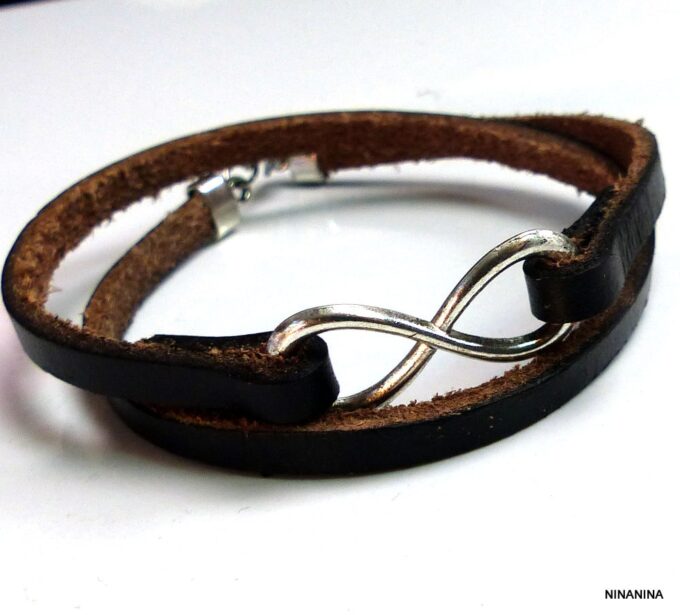 N3248terj_Bracelet_infini_2_tours_cuir_et_acier_inoxydable