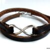 N3248terk_Bracelet_infini_2_tours_cuir_et_acier_inoxydable