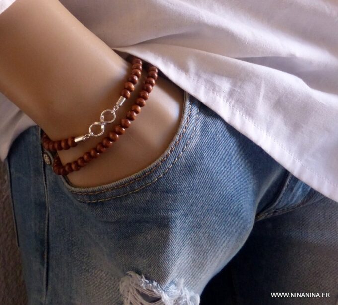N3259a_Bracelet_homme_infini_argent_massif_perles_bois_-_Bijoux_Bracelets_en_ligne_NINANINA