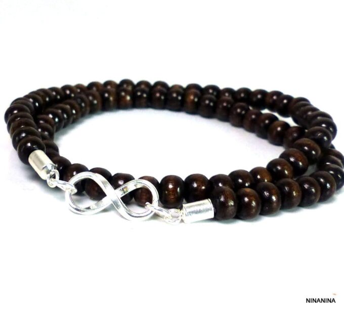 N3259b_Bracelet_homme_infini_argent_massif_perles_bois_NINANINA