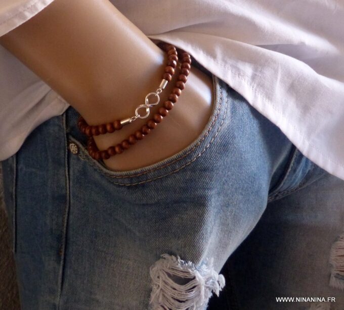 N3259j_Bracelet_homme_infini_argent_massif_perles_bois_-_Bijoux_Bracelets_en_ligne_NINANINA