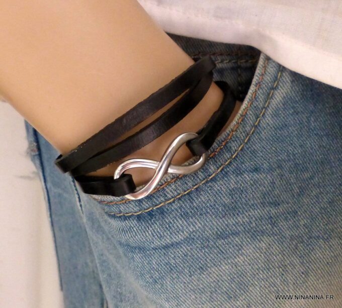 N3260c_Bracelet_infini_homme_Acier_Inoxydable_Cuir_3_tours_-_Bijoux_Bracelets_en_ligne_Ninanina