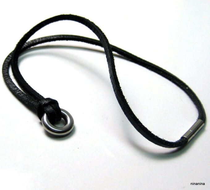 N3261terd_collier_homme_cuir_et_aneau_acier_inoxydable