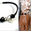 N3272d Bracelet infini Argent 925 massif personnalisé sur cordon cuir - Bijoux Bracelets en ligne Ninanina