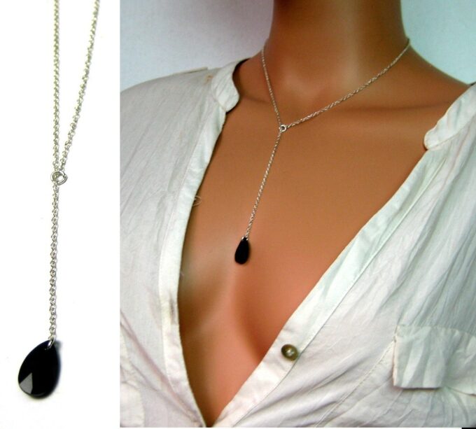 N3274ter_collier_argent_massif_et_goutte_noire_swarovski