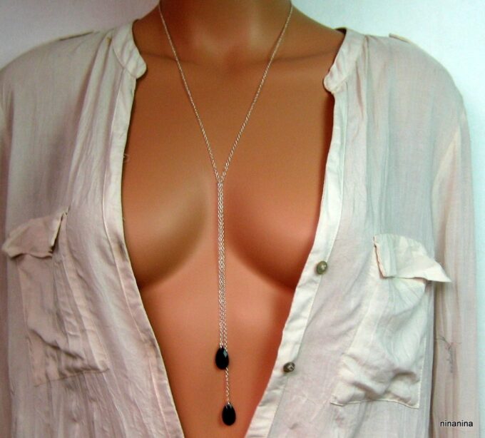 N3275terf_Collier_long_sautoir_argent_massif_et_goutte_cristal_de_swarovski