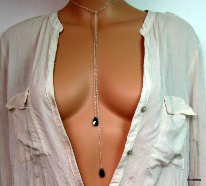 N3275term_Collier_long_sautoir_argent_massif_et_goutte_cristal_de_swarovski