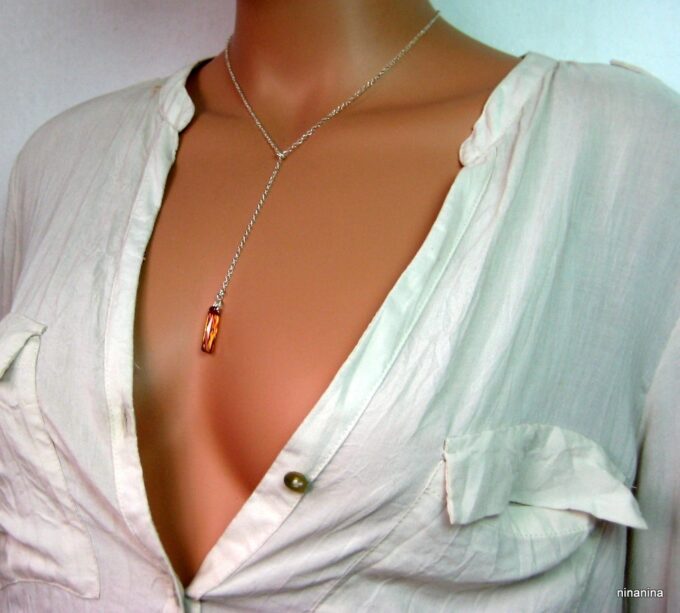 N3276terc_collier_argent_massif_et_pendentif_orange_swarovski