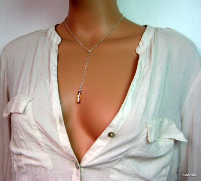 N3276terg_collier_argent_massif_et_pendentif_orange_swarovski