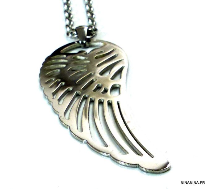 N3294tere_collier_long_sautoir_aile_dange_acier_inoxydable