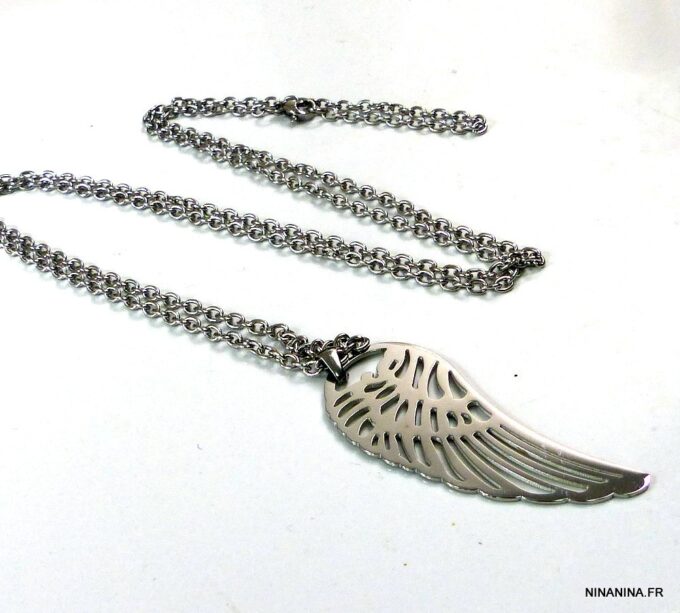 N3294terh_collier_long_sautoir_aile_dange_acier_inoxydable