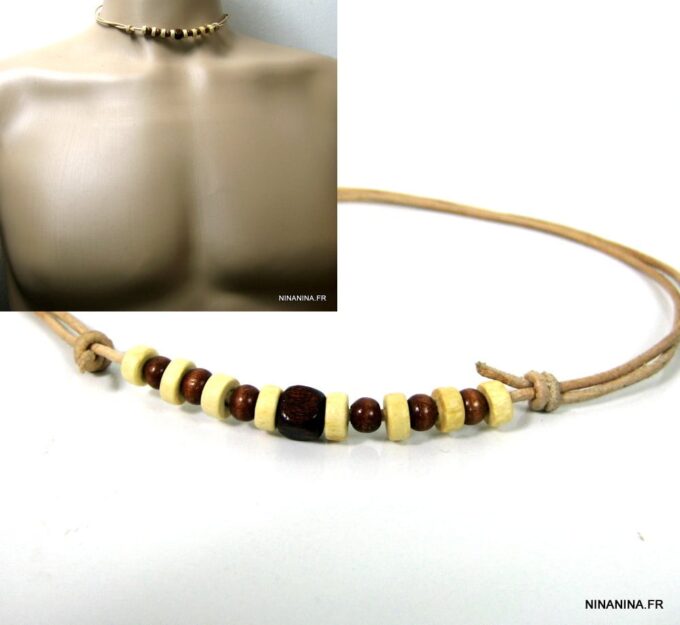 N3299tere_collier_homme_cordon_cuir_et_perles_en_bois