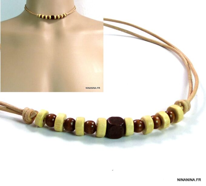 N3299terj_collier_cordon_cuir_perles_bois_marron