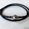 N3329b_Bracelet_cordon_cuir_tresse_2_tours_fermoir_acier_aimante_-_Bijoux_en_ligne_NINANINA