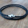N3329f_Bracelet_cordon_cuir_tresse_2_tours_fermoir_acier_aimante_-_Bijoux_en_ligne_NINANINA