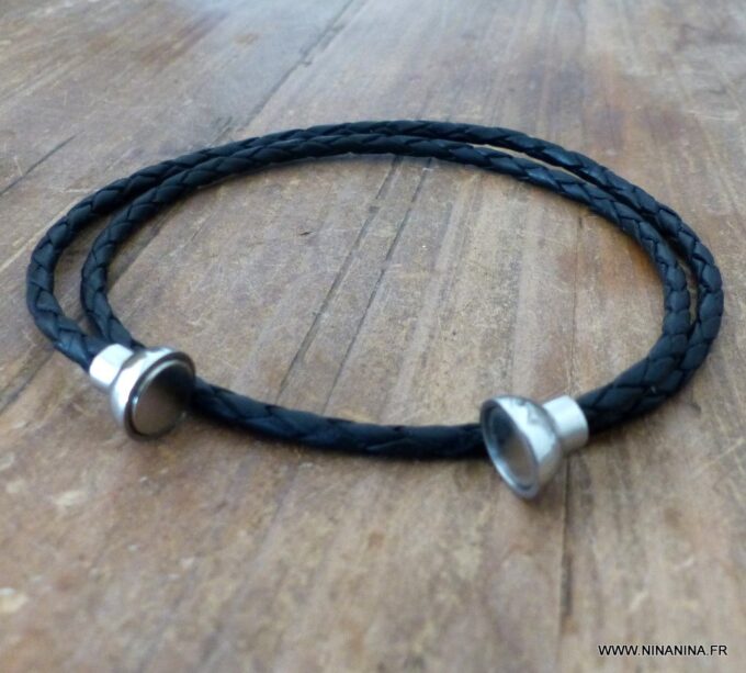 N3329i_Bracelet_cordon_cuir_tresse_2_tours_fermoir_acier_aimante_-_Bijoux_en_ligne_NINANINA
