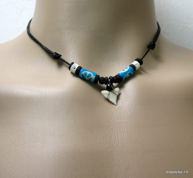 N3331terb_collier_homme_dent_de_requin_turquoise
