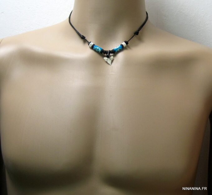 N3331tere_collier_homme_dent_de_requin_turquoise
