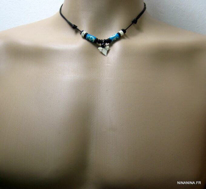 N3331terf_collier_homme_dent_de_requin_turquoise