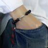 N3346f_bracelet_homme_personnalise_perles_noires_fermoir_aimante_argent_massif_925